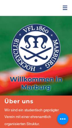 Vorschau der mobilen Webseite www.hockeymr.de, VfL 1860 Marburg