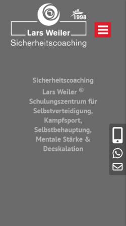 Vorschau der mobilen Webseite sicherheitscoach.de, Sicherheitscoaching Lars Weiler