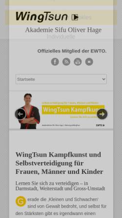 Vorschau der mobilen Webseite www.sifu-hage.de, EWTO-Schulen Oliver Hage
