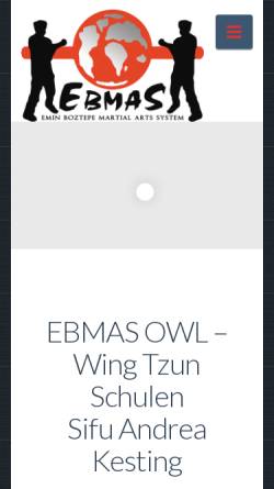 Vorschau der mobilen Webseite www.ebmas-owl.de, EBMAS- Schule Andrea Kesting