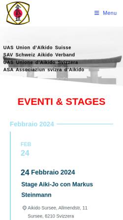Vorschau der mobilen Webseite www.uas.ch, Schweizerischer Aikidoverband UAS/SAV/SSA