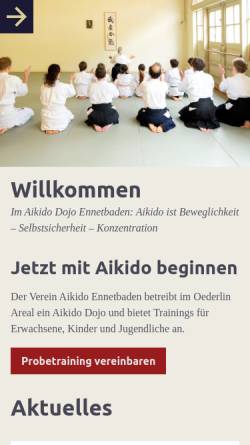 Vorschau der mobilen Webseite www.aikido-ennetbaden.ch, Ennetbaden - Aikido Ennetbaden