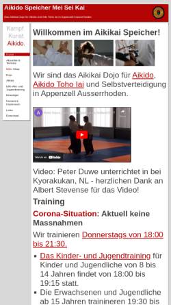 Vorschau der mobilen Webseite www.aikidospeicher.ch, Trogen - Aikido Speicher