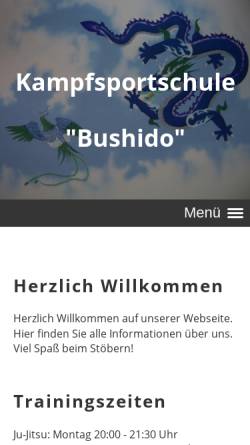 Vorschau der mobilen Webseite www.bushido-romanshorn.ch, Kampfsportschule Bushido Romanshorn