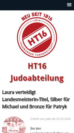 Vorschau der mobilen Webseite www.ht16-judo.de, Hamburger Turnerschaft von 1816 e.V.