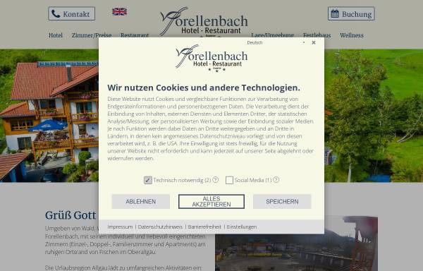 Vorschau von www.forellenbach.de, Hotel Restaurant Forellenbach