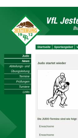 Vorschau der mobilen Webseite www.vfl-jesteburg.de, VfL Jesteburg Judoabteilung