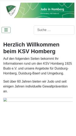 Vorschau der mobilen Webseite www.ksv-homberg.de, KSV Homberg 1925 Budo e.V.