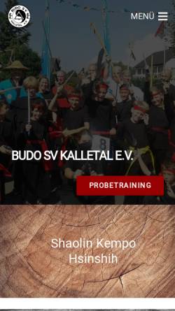 Vorschau der mobilen Webseite kalletal.budo-sv.de, BUDO SV Kalletal e.V.