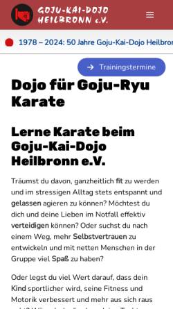 Vorschau der mobilen Webseite www.karate-sv-heilbronn.de, GojuKai Dojo Heilbronn