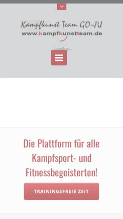 Vorschau der mobilen Webseite www.kampfkunstteam.de, Karate, Fitness und Selbstverteidigung in Chemnitz und Dresden,