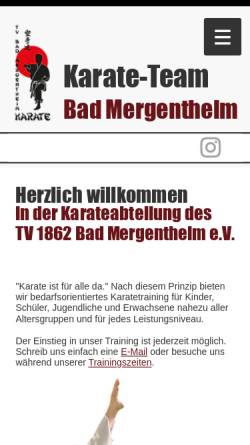 Vorschau der mobilen Webseite www.karate-bad-mergentheim.de, TV 1862 Bad Mergentheim e.V.