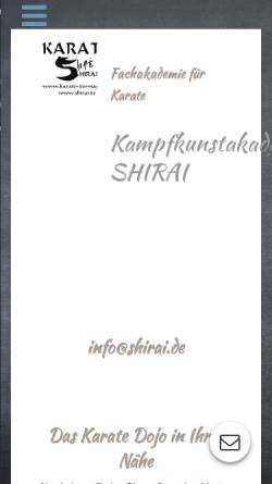 Vorschau der mobilen Webseite shirai.de, Akademie für Kampfkunst Shirai