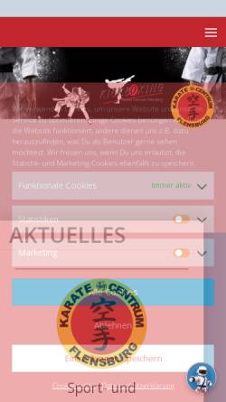 Vorschau der mobilen Webseite www.kcm-flensburg.de, Karate Centrum Mürwik