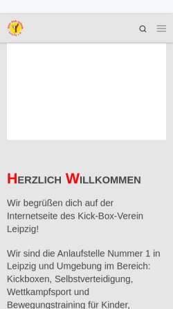 Vorschau der mobilen Webseite www.kickboxen-in-leipzig.de, KBVL - Kickbox-Verein Leipzig e.V.