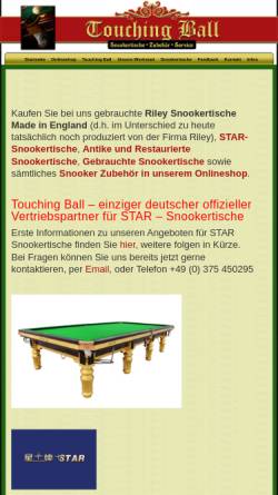 Vorschau der mobilen Webseite www.touchingball.de, Touching Ball
