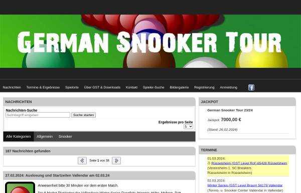 Vorschau von www.german-snooker-tour.de, German Snooker Tour