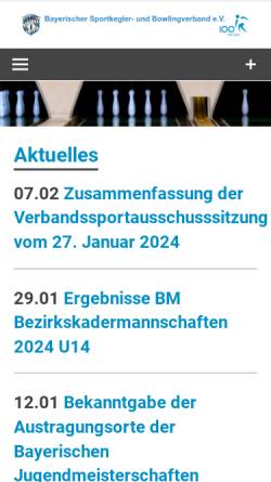 Vorschau der mobilen Webseite www.bskv.de, Bayerischer Sportkegler- und Bowlingverband e.V.