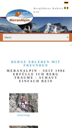 Vorschau der mobilen Webseite www.meranalpin.com, Bergsteigerschule MeranAlpin