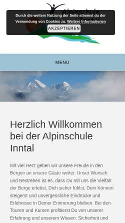 Vorschau der mobilen Webseite www.alpinschauer.de, Alpinschule Inntal