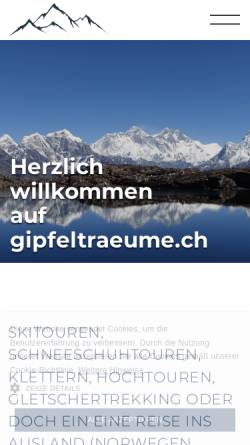 Vorschau der mobilen Webseite www.gipfeltraeume.ch, Gipfeltraeume.ch