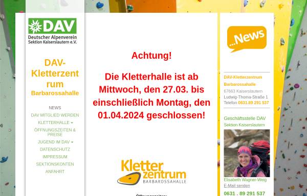 Vorschau von www.kletterzentrum-kl.de, DAV-Kletterzentrum Barbarossahalle, Kaiserslautern