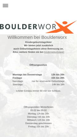 Vorschau der mobilen Webseite www.boulderworx.de, Boulderworx, Berlin Wilmersdorf