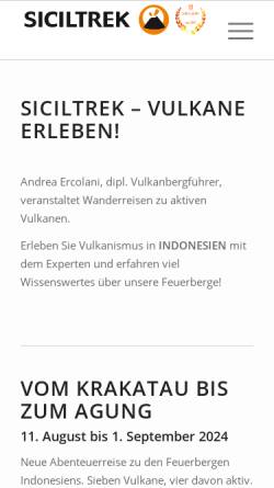 Vorschau der mobilen Webseite www.vulkane-erleben.info, Siciltrek