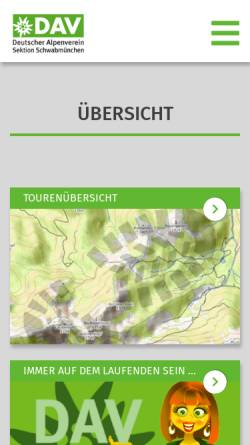 Vorschau der mobilen Webseite alpenverein-schwabmuenchen.de, DAV Sektion Schwabmünchen