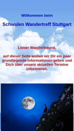 Vorschau der mobilen Webseite www.komasoft.de, Schwuler Wandertreff Stuttgart