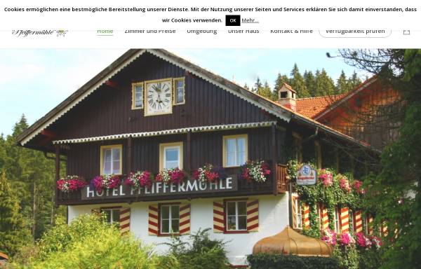Vorschau von pfeiffermuehle.com, Alpengasthof Pfeiffermühle