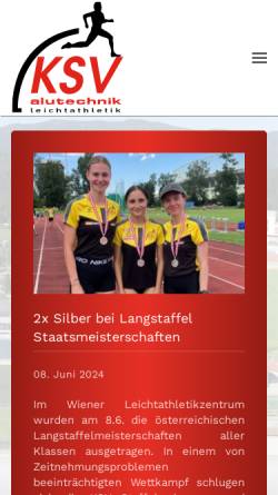Vorschau der mobilen Webseite www.ksv-la.at, Kapfenberger Sport Vereinigung Leichtathletik