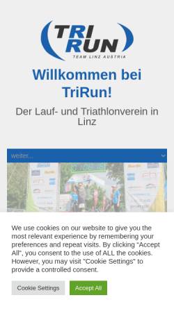 Vorschau der mobilen Webseite www.trirun.at, TriRun