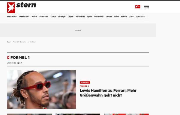 Vorschau von www.stern.de, Formel 1 bei Stern.de