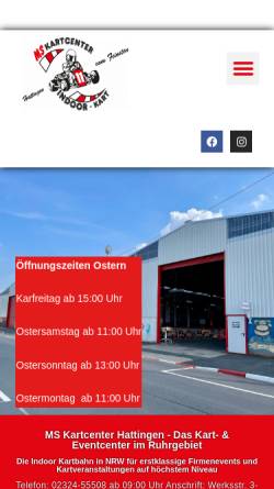 Vorschau der mobilen Webseite www.ms-kartcenter-hattingen.de, MS Kartcenter Hattingen