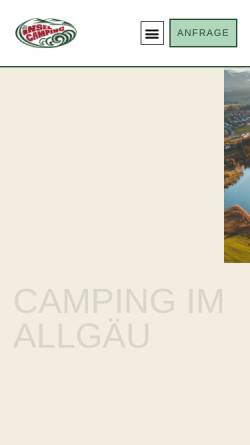 Vorschau der mobilen Webseite www.insel-camping.de, Insel-Camping am See