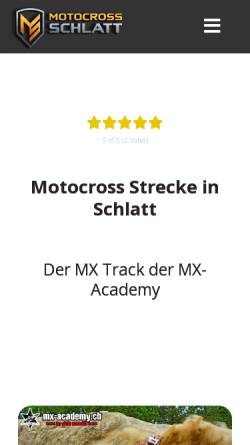 Vorschau der mobilen Webseite www.motocross-schlatt.ch, Motocross Strecke Schlatt