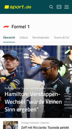 Vorschau der mobilen Webseite www.sport.de, RTL: Formel-1-Stecken