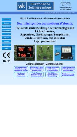 Vorschau der mobilen Webseite www.zeitmessanlagen.de, Elektronische Zeitmessanlagen, Wilhelm Köster