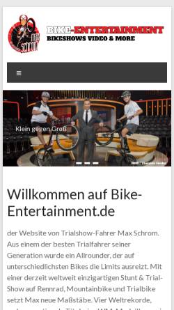 Vorschau der mobilen Webseite www.bike-entertainment.de, Bike Entertainment, Max Schrom