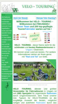 Vorschau der mobilen Webseite www.velo-touring.hu, Velo-Touring