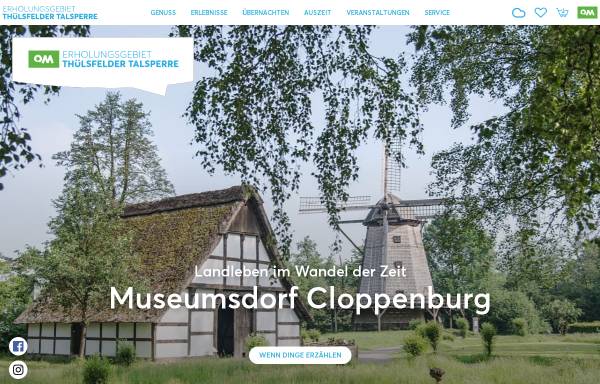 Vorschau von www.thuelsfelder-talsperre.de, Thülsfelder Talsperre - Ferienwohnungen, Radtouren planen, Museumsdorf Cloppenburg