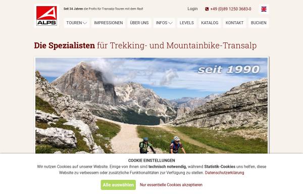 Vorschau von www.go-alps.de, ALPS Biketours GmbH - Mountainbike Touren und Alpenüberquerung
