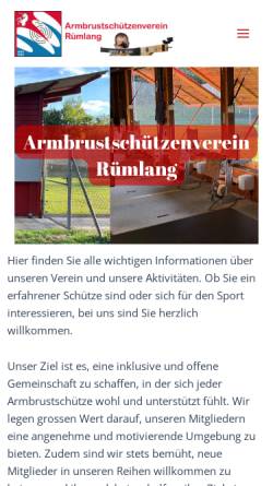Vorschau der mobilen Webseite www.asvr.ch, Armbrustschützen Rümlang