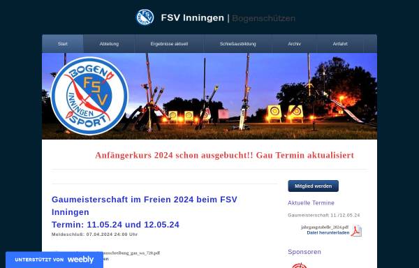 Vorschau von bogenschuetzen.fsv-inningen.de, FSV Inningen e.V.