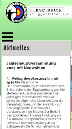 Vorschau der mobilen Webseite www.bscrottal.de, 1.BSC Rottal Eggenfelden