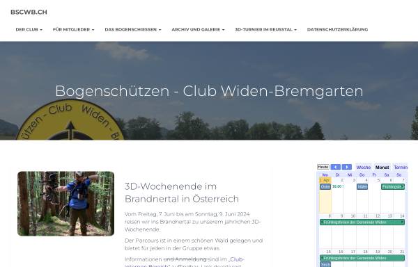 Vorschau von www.bscwb.ch, Bogenschützenclub Widen-Bremgarten