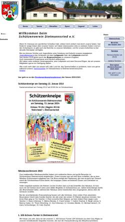 Vorschau der mobilen Webseite www.xn--schtzenverein-dietmannsried-k3c.de, Schützenverein Dietmannsried