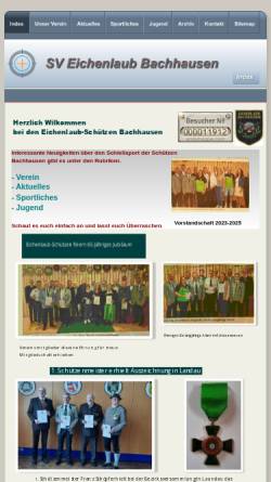 Vorschau der mobilen Webseite www.eichenlaub-bachhausen.de, Schützen-Verein Eichenlaub Bachhausen