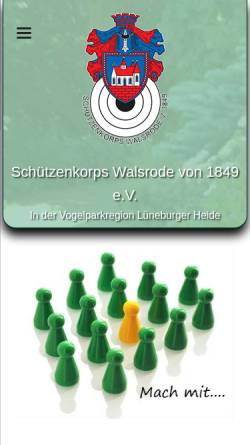 Vorschau der mobilen Webseite www.schuetzenkorps-walsrode.de, Schützenkorps Walsrode von 1849 e.V.